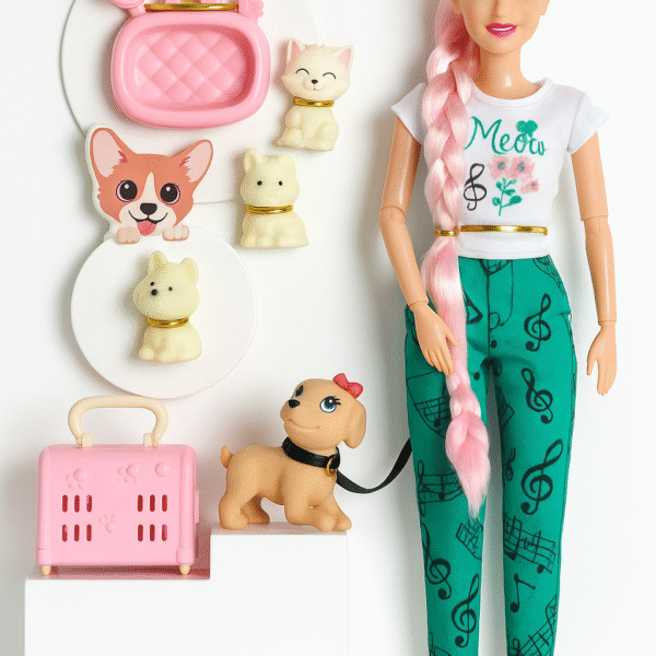 Doll  Play Set with Pet  (Multicolour)